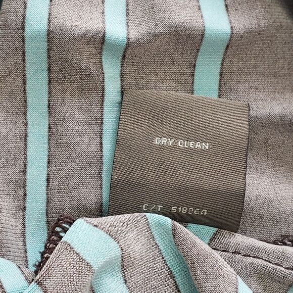 Taylor Black/Green Teal Striped Side Slits Maxi Dress Sz 6 - Picture 11 of 13